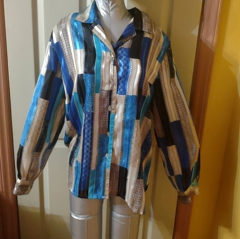 Allison Daley Size 14 Woman's Button Up Blouse Shirt Top work apparel - Picture 1 of 5